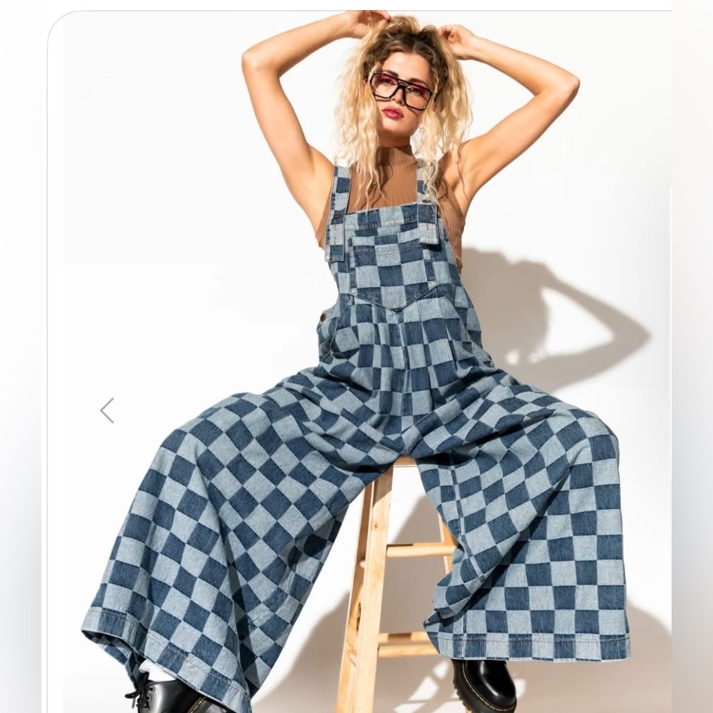 Dressed in Lala checkered overalls size 2x nwt